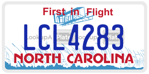 LCL4283  license plate in NC