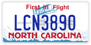 LCN3890 license plate in North Carolina