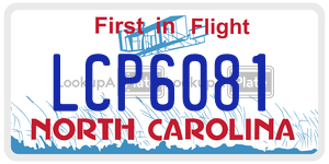 LCP6081  license plate in NC
