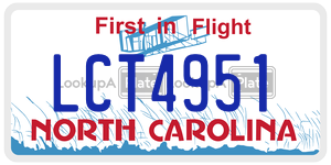 LCT4951 license plate in North Carolina