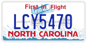 LCY5470 license plate in North Carolina