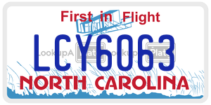 LCY6063 license plate in North Carolina