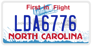 LDA6776  license plate in NC