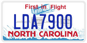 LDA7900 license plate in North Carolina