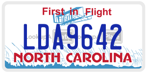 LDA9642  license plate in NC