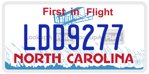 LDD9277  license plate in NC