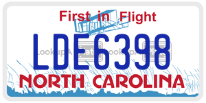 LDE6398  license plate in NC