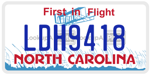LDH9418 license plate in North Carolina