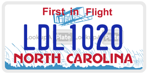 LDL1020  license plate in NC
