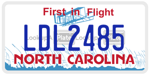 LDL2485 license plate in North Carolina