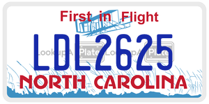 LDL2625  license plate in NC