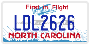 LDL2626  license plate in NC
