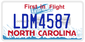 LDM4587 license plate in North Carolina