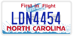 LDN4454 license plate in North Carolina
