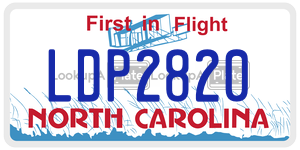 LDP2820 license plate in North Carolina