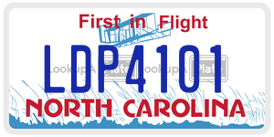 LDP4101 license plate in North Carolina