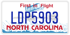 LDP5903 license plate in North Carolina