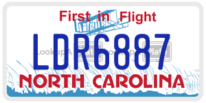 LDR6887 license plate in North Carolina