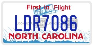 LDR7086 license plate in North Carolina