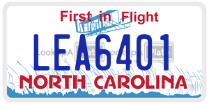 LEA6401 license plate in North Carolina