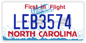 LEB3574  license plate in NC