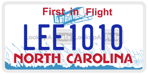 LEE1010 license plate in North Carolina
