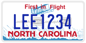 LEE1234 license plate in North Carolina