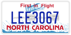 LEE3067  license plate in NC