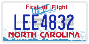 LEE4832 license plate in North Carolina