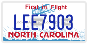 LEE7903 license plate in North Carolina