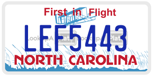 LEF5443  license plate in NC