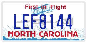 LEF8144  license plate in NC
