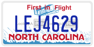 LEJ4629  license plate in NC