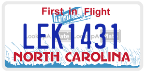 LEK1431 license plate in North Carolina