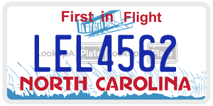 LEL4562 license plate in North Carolina