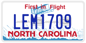 LEM1709  license plate in NC