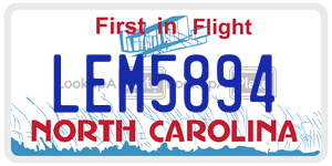 LEM5894  license plate in NC