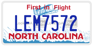 LEM7572  license plate in NC