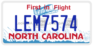 LEM7574  license plate in NC