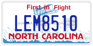 LEM8510 license plate in North Carolina