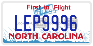 LEP9996 license plate in North Carolina