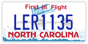 LER1135  license plate in NC