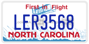 LER3568 license plate in North Carolina