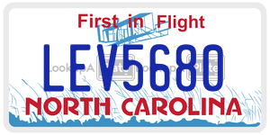LEV5680  license plate in NC
