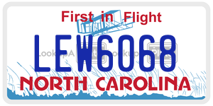 LEW6068 license plate in North Carolina