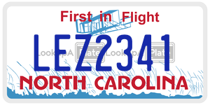 LEZ2341  license plate in NC