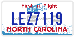 LEZ7119  license plate in NC
