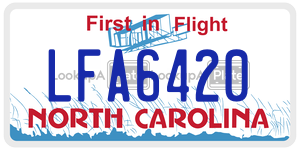 LFA6420 license plate in North Carolina