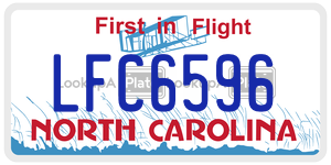 LFC6596 license plate in North Carolina