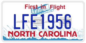 LFE1956 license plate in North Carolina